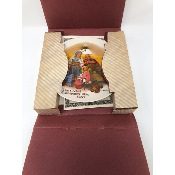 Vintage 1980 Grandparent Collectible Plate Knowles Csatari Bedtime Story COA Box - Picture 9 of 11